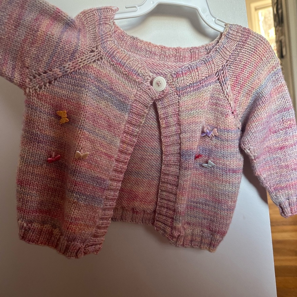 Butterfly cardigan baby girl sweater